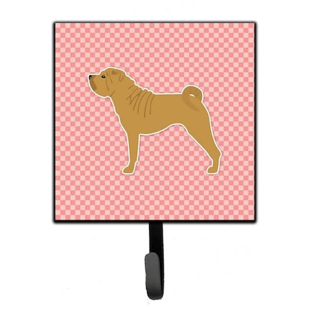 Carolines Treasures Shar Pei Merry Checkerboard Pink Leash or Key Holder BB3652SH4